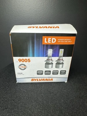 NEW SYLVANIA 9005 LED FOG &POWERSPORTS BULB, 2 PACK 600K Cool White Light Unused - Image 1 of 2