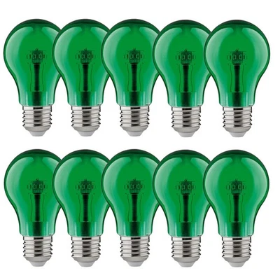 10 x Paulmann LED Leuchtmittel A60 Birnenform 1W E27 klar Grün Party Lampe bunt - Bild 1 von 3