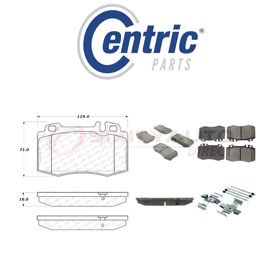 Centric Semi Metallic Brake Pads w Shim for 2000-2006 Mercedes-Benz S430 mn Foto 1 de 4