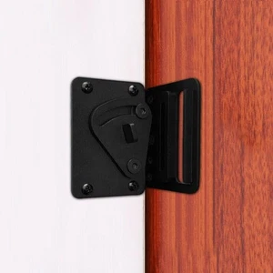 Cerradura de puerta negra, cerradura de puerta de granero, acero resistente y duradero seguro - Imagen 1 de 5
