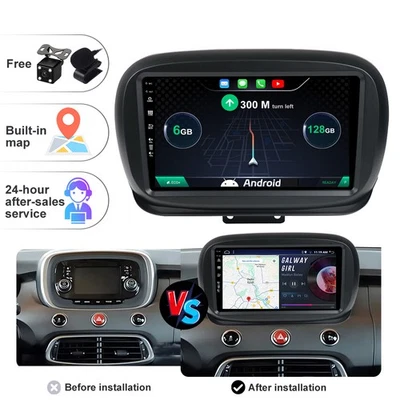 6+128GB Android 13 Autoradio GPS navigatore Per Fiat 500X 2014-2020 DAB+ Carplay - Immagine 1 di 4