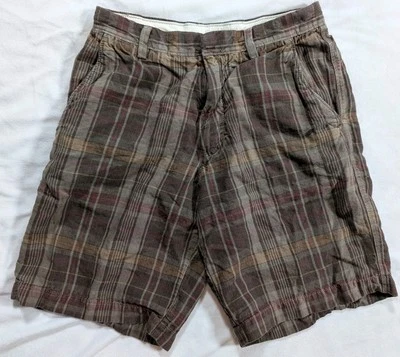 Banana Republic 100% Linen Madras Plaid Shorts Mens Size 30 x 10" Inseam - Image 1 of 4