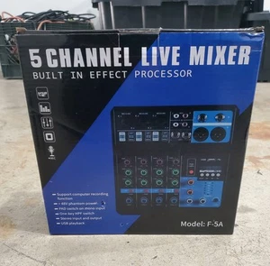 5 Channel Live Mixer Built In Effect Processor Model F-5A Professional Audio Mix - Picture 1 of 5