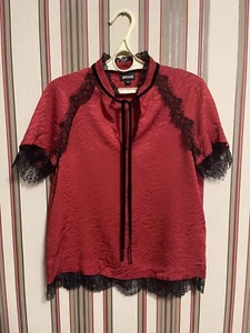 JUST CAVALLI Roberto Cavalli Lace details blouse top shirt Sz 42 S - Picture 1 of 12