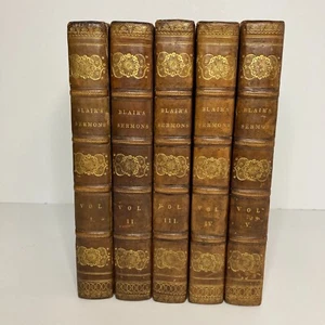 1817 Sermons Of Hugh Blair D.D 5 Volumes. Fine Binding - Picture 1 of 19