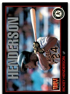 1993 TRIPLE PLAY RICKEY HENDERSON OAKLAND ATHLETICS #219