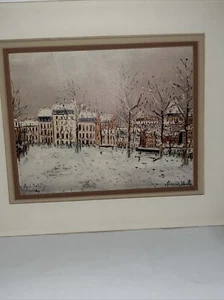 Maurice Utrillo 1960er Jahre Winter in Paris Lithographie Signatur Donald Art Company - Bild 1 von 7