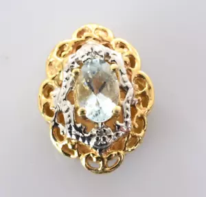 Klein KLJCI Slide Bracelet Charm with Aquamarine in 14k Yellow Gold - Picture 1 of 3