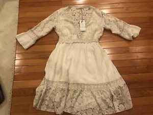 K High Fashion New World Made in Italy Boho Kleid Spitze weiß/elfenbein - Bild 1 von 10