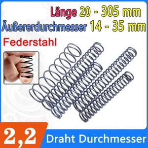 Druckfeder 2.2 mm Drahtdurchmesser Federstahl Kleine Feder / Spiralfeder - Picture 1 of 12