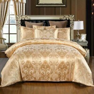 Tribute Silk Printed Bedding Set Jacquard 220x240 Single Double Queen King Size