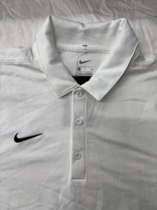 Nike Men’s RIBBED FABRIC SHORT SLEEVE Polo Shirt (WHITE SMALL )NWTD - Picture 1 of 3