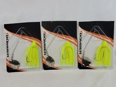 Lote de (3) NUEVO Señuelo de Pesca Bomber Bushwacker Hoja Única Spinnerbait Foto 1 de 4