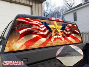 American Pick Up Truck SUV Rear Back Window Graphics Decal Wrap Tint #18 - Foto 1 di 7