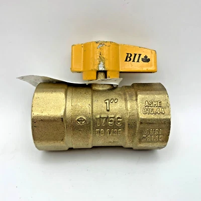 1" GBV03 Gas Ball Shut Off Valve FNPT Threaded Brass 175G, 250 Max PSI - Image 1 of 4