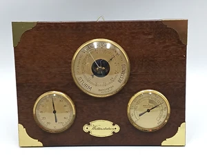 Wetterstation Hygrometer Barometer Thermometer auf Holzbrett Analog 27,5 x 20,5 - Bild 1 von 18