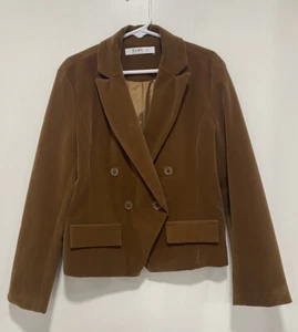 Coco Blanc NWOT Camel Velour Blazer Double Breasted Boys Size 6-7 Original $114 - Picture 1 of 5