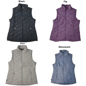 Free Country Women's Deep Zippered Pockets Stand Collar Quilted Vest - Picture 1 of 9