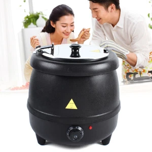 10L Edelstahl Topf Elektrisch Gewerblich Suppenkessel Kanne Glühwein Wärmer - Bild 1 von 11
