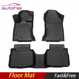 Car Floor Mats for 2020-2023 Subaru Legacy Black All-Weather TPE Rubber Liner - Picture 1 of 11