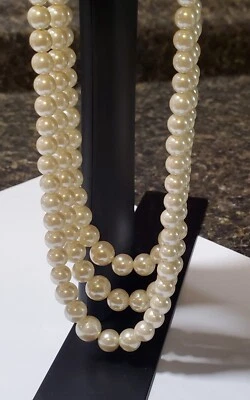 Charter Club 仿珍珠三排领项链白色带金色  — 第 1/4 张图片