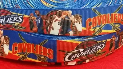 CLEVELAND CAVALIERS GROSGRAIN RIBBON - BOWS - SPORTS - SCRAPBOOK 7/8"X1YD - Image 1 of 3
