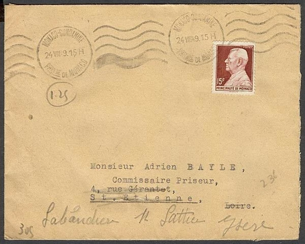 CAPA MONACO 1949 PRINCE LOUIS II 15 Fr (ID:381/D23790) - Imagem 1 de 1