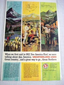 1965 GN Color Ad Great Northern Railway Color Ad Vacationland, USA - Picture 1 of 1