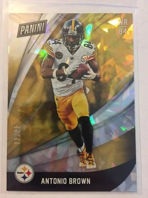 Antonio Brown /25 SP Cracked Ice 2018 Panini Black Friday Pittsburgh Steelers - Image 1 of 3