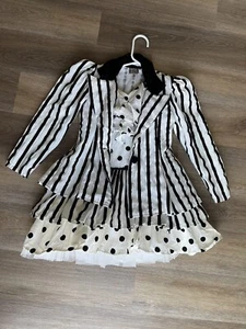 VINTAGE GIRLS TODDLER HOLLYWOOD BABE 50'S PAGEANT WEAR SIZE S Stripe Set - Picture 1 of 8