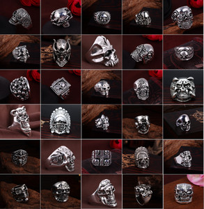 Men's Vintage Skull Ring - Punk Gothic Biker Style Skeleton Jewelry In Gold/Silver/Black, Sizes 7-14