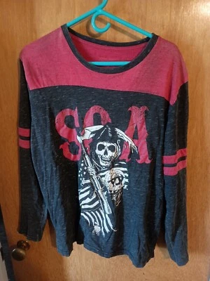 Sons  of Anarchy, Men's Large T-shirt Black Red Long Sleeve Red - Image 1 of 2