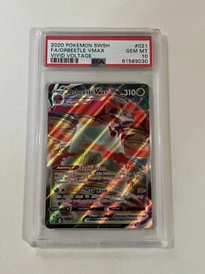 PSA 10 2020 Pokemon SWSH FA / Orbeetle Vmax Vivid Voltage #021 - Bild 1 von 2