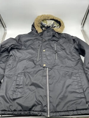 Woman’s M Black Members Only Camp Lining Faux Fur Hood Trim - Image 1 of 4