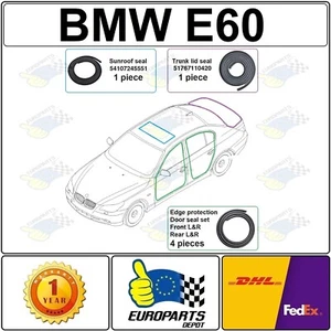 BMW E60 5-Series Sedan 6-Piece Weatherstrip Set for Doors, Trunk, Sunroof Seal - Picture 1 of 24