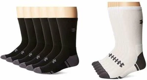 NWT Under Armour Mens Resistor 3.0 Training Crew Socks 6 pack Sizes M L - Picture 1 of 5