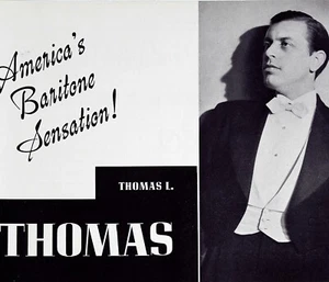 THOMAS L THOMAS Opera Baritone 1942 Booking Ad Concert Orchestra Performers - Picture 1 of 2