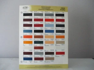 PAINT COLOR REFERENCE SAMPLE PAINT CHIPS DUPONT 1984 FORD  TRUCK COLORS - Picture 1 of 2