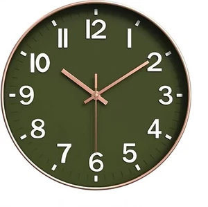 Seiko Wall Clock Luminous Silent Non-Ticking 26cm Round - Picture 1 of 9
