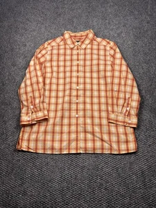 Pendleton Shirt Mens Tall Large Orange Yellow Plaid Long Sleeve Button Down - Picture 1 of 6