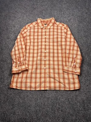 Camisa Pendleton Para Hombre Alta Grande Naranja Amarillo A Cuadros Manga Larga Con Botones Foto 1 de 4