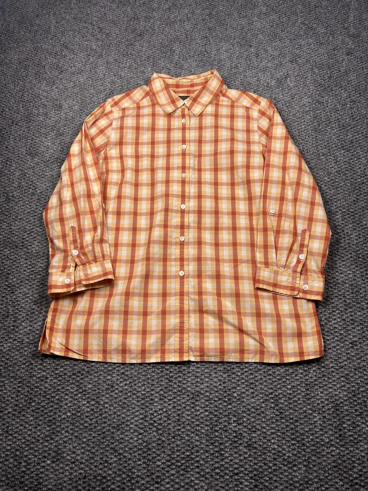 Pendleton Shirt Mens Tall Large Orange Yellow Plaid Long Sleeve Button Down - Image 1 of 4