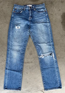 Womens Sz 26 MADEWELL Straight Crop Blue Distressed Light Wash - Picture 1 of 9