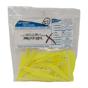 51 Count Gateway Arrow Feathers 2.5" Right Wing: Parabolic Fluorescent Yellow  - Picture 1 of 2