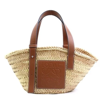 Auténtico Bolso de Mano LOEWE Pequeño Cesta Beige/Marrón Paja/Cuero - 56355a Foto 1 de 4