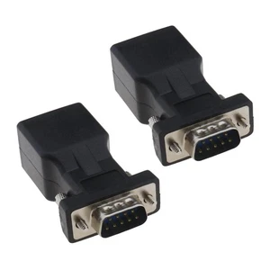 2 PCS DB9 to RJ45 Serial Adapter 9-Pin RS232 Male to RJ45 Female Converter - Picture 1 of 7