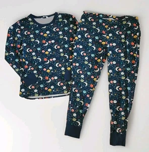 The Company Store Womens Pajamas Set Organic Cotton Size XL Space Planets Galaxy - Picture 1 of 8