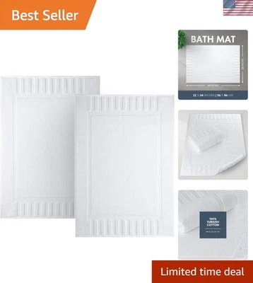 Juego de toallas de baño de lujo para piso de algodón absorbente spa alfombras de ducha paquete de 2 Foto 1 de 4