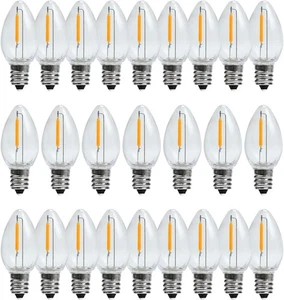 C7 Christmas Led Light Bulb, Replacement Night 0.6W 25pack  - Picture 1 of 7