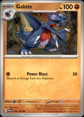 Pokemon - 2X Gabite #095/182 - SV04: Paradox Rift Common - Image 1 of 2